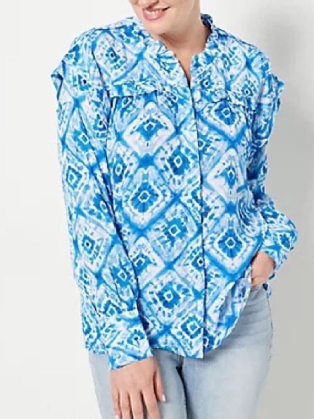 Tolani Collection Long-Sleeve Button Down Blouse